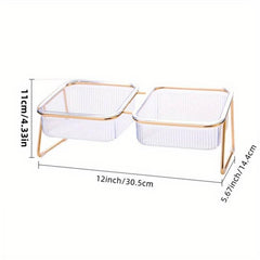 Elevated Transparent Pet Cat Bowl with Stand