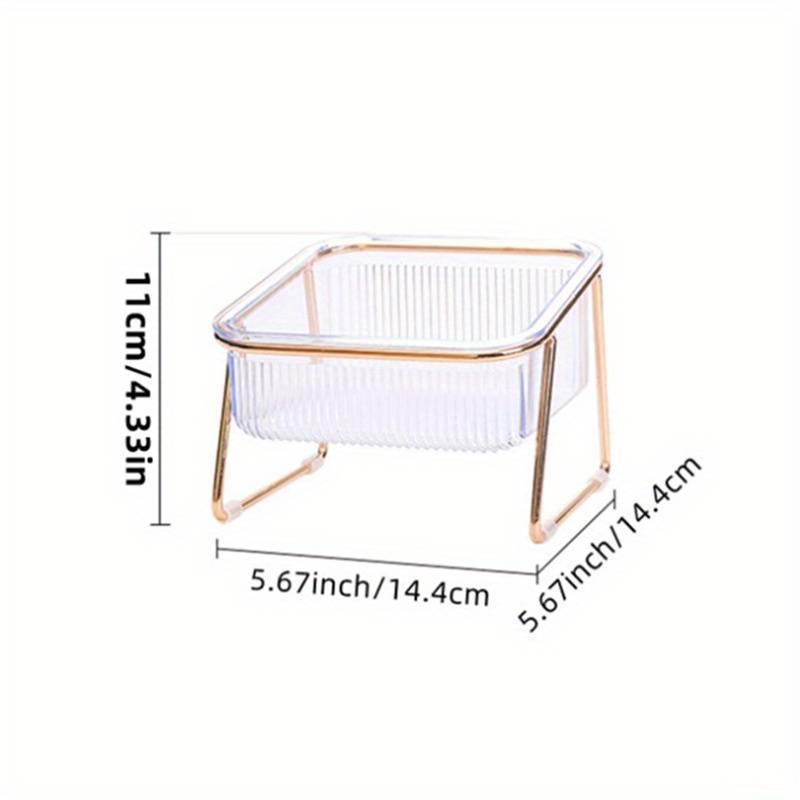 Elevated Transparent Pet Cat Bowl with Stand