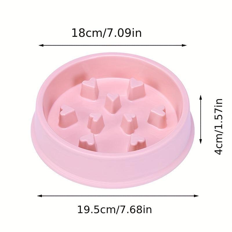 Slow Feeder Pet Bowl Heart-Shaped Anxiety Relief Healthy Eating Non-Choking