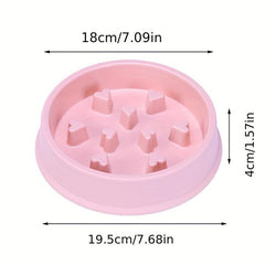 Slow Feeder Pet Bowl Heart-Shaped Anxiety Relief Healthy Eating Non-Choking