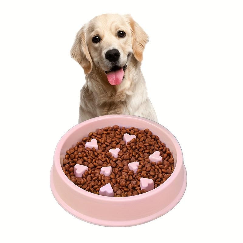 Slow Feeder Pet Bowl Heart-Shaped Anxiety Relief Healthy Eating Non-Choking
