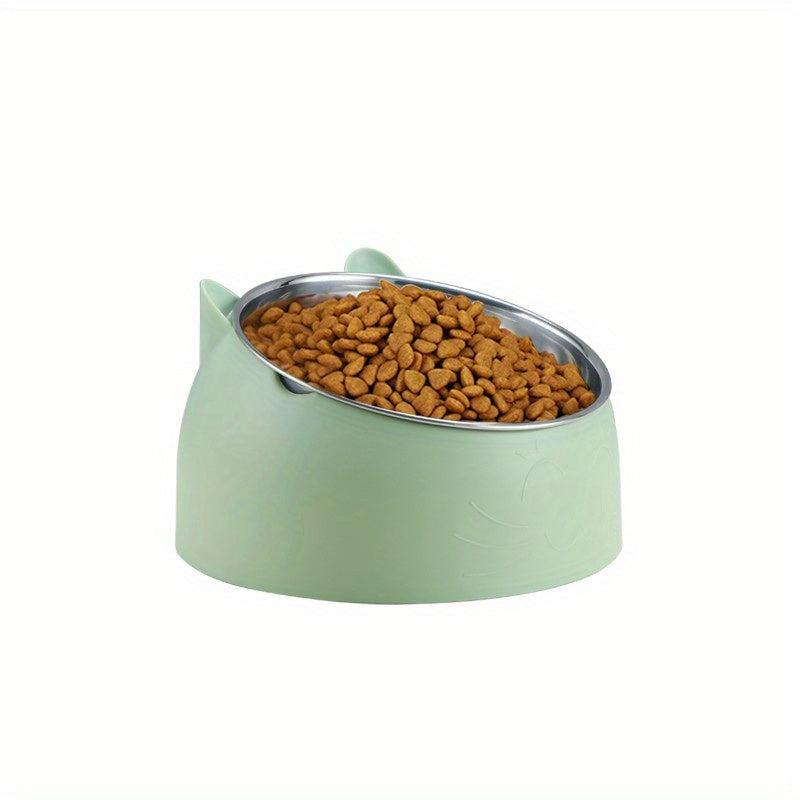 Elevated Stainless Steel Pet Bowl Raised Tilted Dog Food And Water Bowl