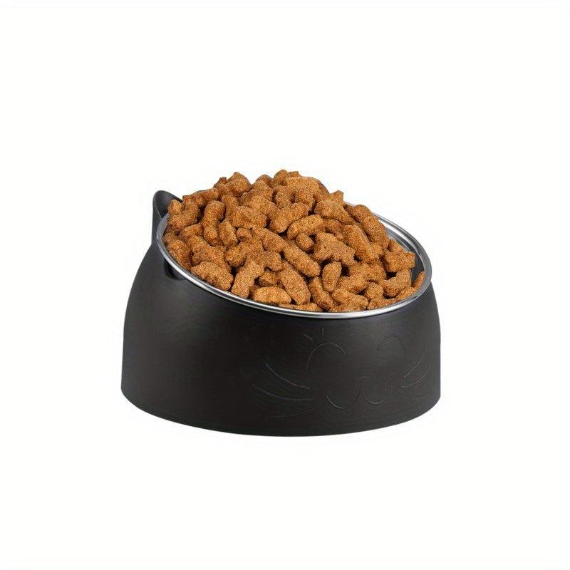 Elevated Stainless Steel Pet Bowl Raised Tilted Dog Food And Water Bowl