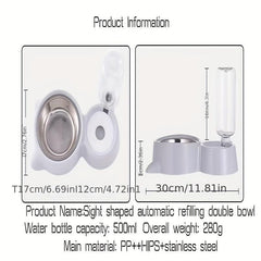 Double Dog Cat Bowls Water/Food Bowl Set with Stainless Steel Bowl