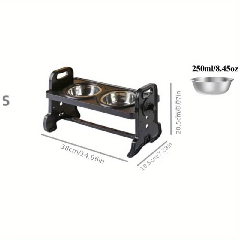 Adjustable Raised Double Pet Food Bowls for Cats & Dogs
