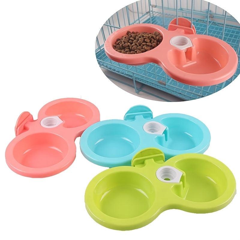Colorful Hanging Double Bowl for Small/Medium Pets