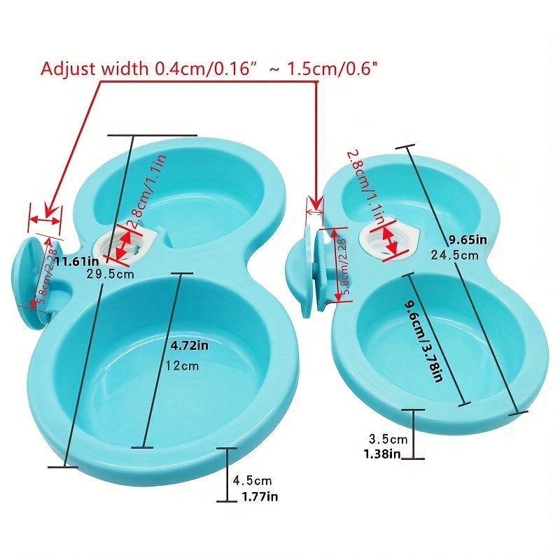 Colorful Hanging Double Bowl for Small/Medium Pets