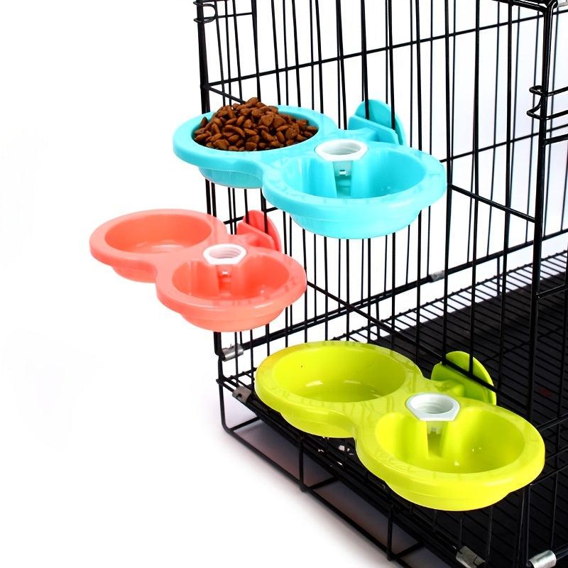 Colorful Hanging Double Bowl for Small/Medium Pets