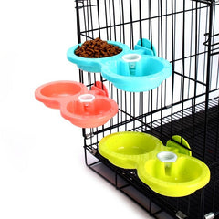 Colorful Hanging Double Bowl for Small/Medium Pets
