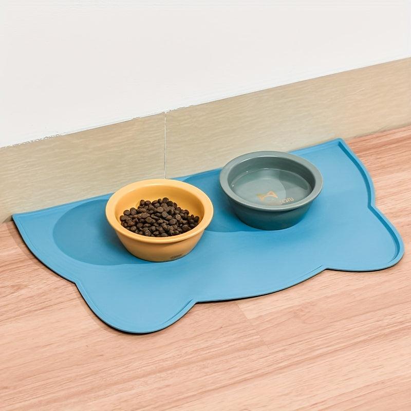 Waterproof Pet Feeding Mat for Dogs & Cats - Thin Silicone Cat Bowl Mat