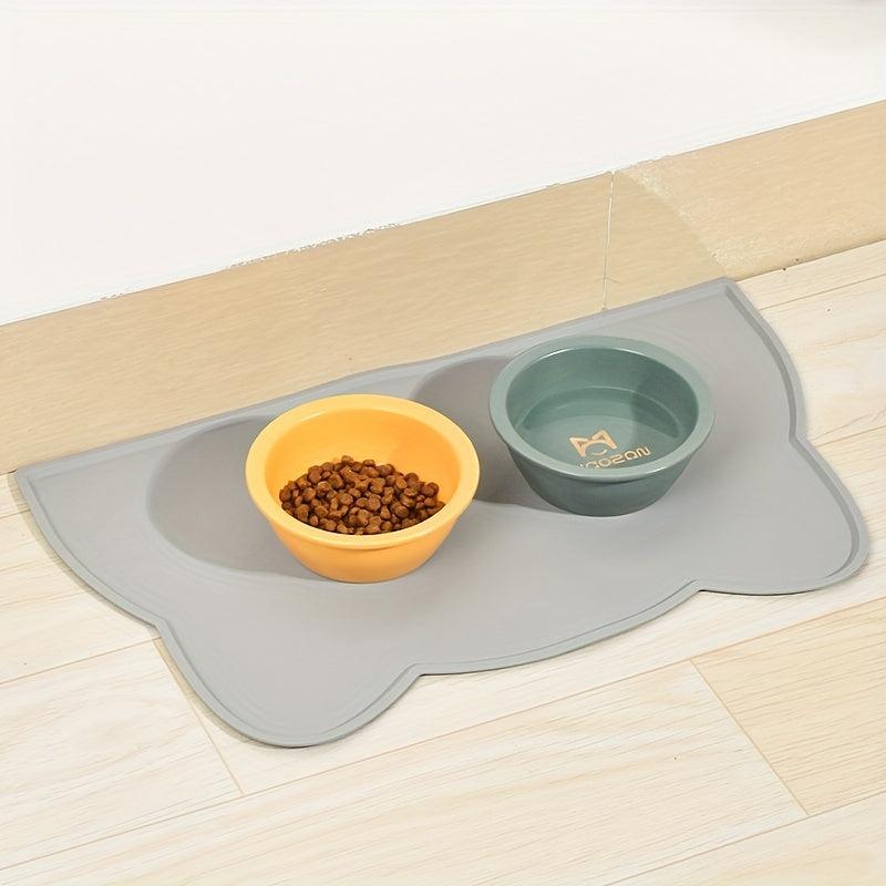 Waterproof Pet Feeding Mat for Dogs & Cats - Thin Silicone Cat Bowl Mat