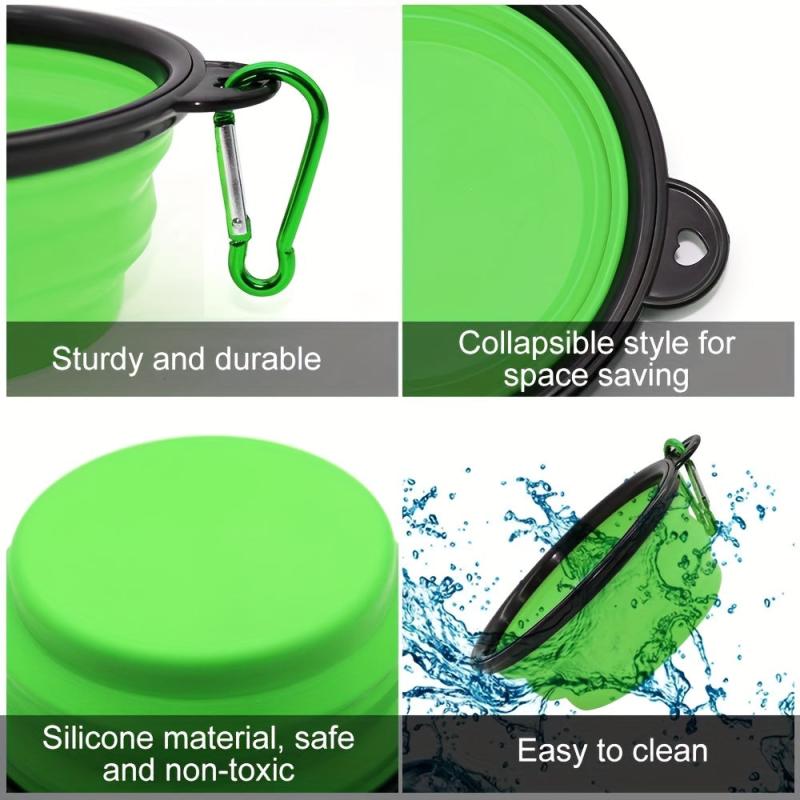 2pcs Collapsible Dog Bowl Silicone Pet Food & Water Bowl for Travel