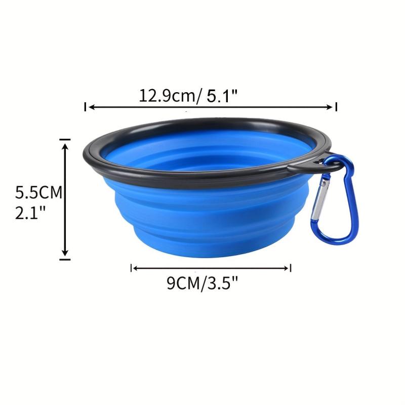 2pcs Collapsible Dog Bowl Silicone Pet Food & Water Bowl for Travel