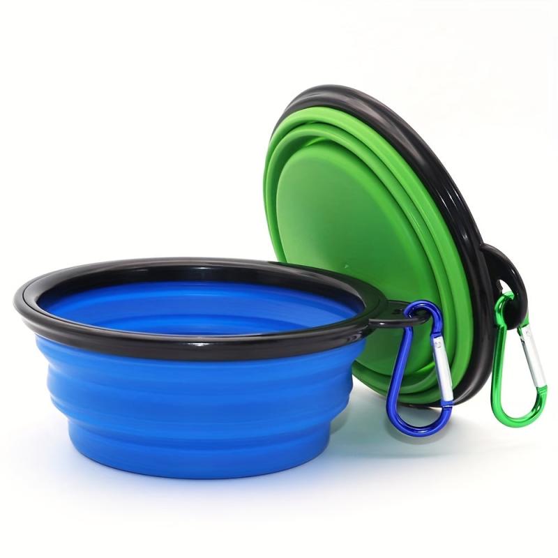 2pcs Collapsible Dog Bowl Silicone Pet Food & Water Bowl for Travel