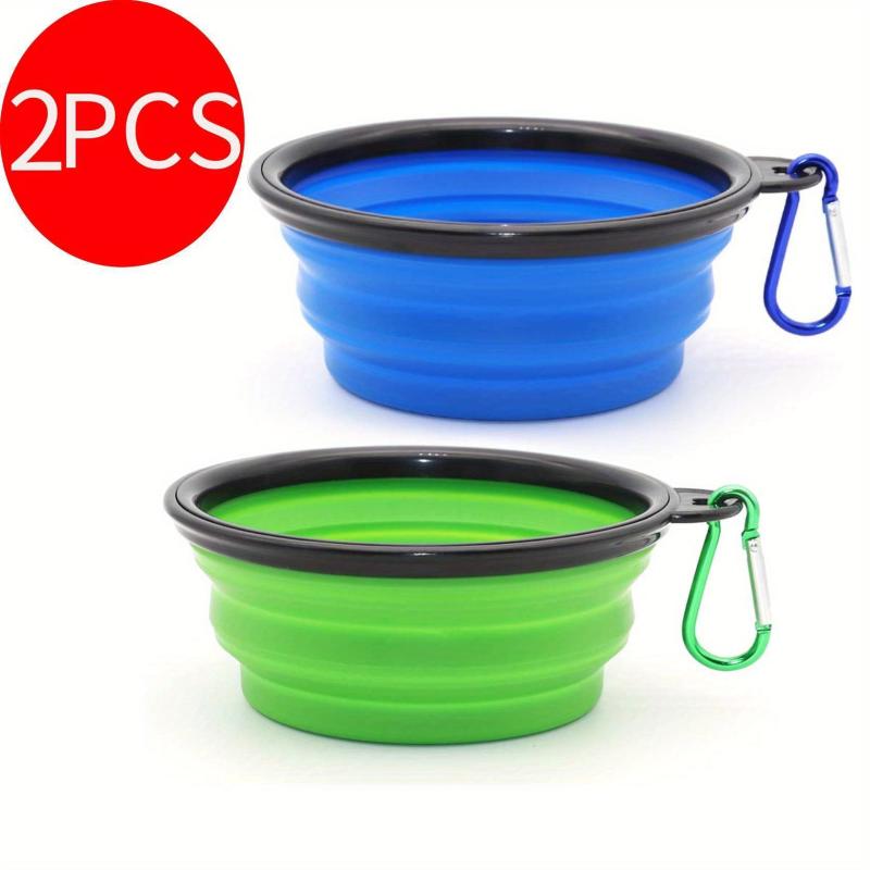 2pcs Collapsible Dog Bowl Silicone Pet Food & Water Bowl for Travel