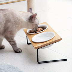 Non Slip Ceramic Pet Food Bowls with High Platform for Cats and Dogs