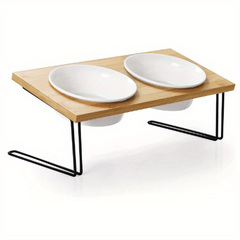 Non Slip Ceramic Pet Food Bowls with High Platform for Cats and Dogs