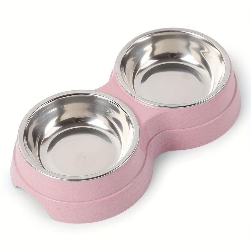 Stainless Steel Double Pet Bowls for Food & Water - Dog/Cat