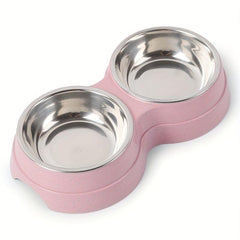Stainless Steel Double Pet Bowls for Food & Water - Dog/Cat