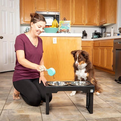 Adjustable Elevated Double Pet Bowls - Small/Medium Dogs
