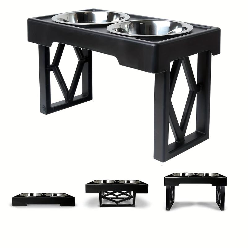 Adjustable Elevated Double Pet Bowls - Small/Medium Dogs