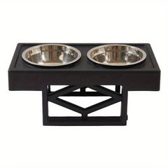 Adjustable Elevated Double Pet Bowls - Small/Medium Dogs