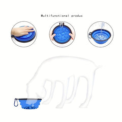 1000ml Collapsible Dog Bowl with Clip - Ideal for Outdoor Activities