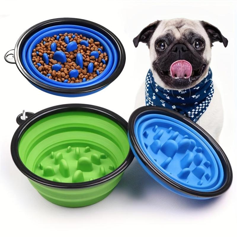 1000ml Collapsible Dog Bowl with Clip - Ideal for Outdoor Activities