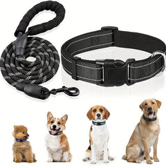 Adjustable Dog Collar & Leash Set for Small-Medium Dogs