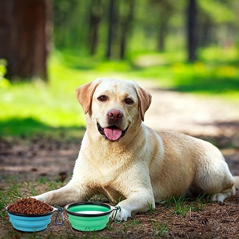 2 Pack Collapsible Dog Bowl with Cover Travel Friendly Water and Food Dish