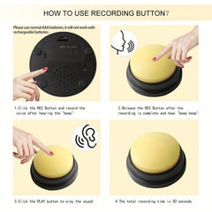 4pcs Pet Recording Button Training Buzzer Toy Supplies
