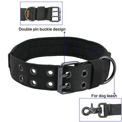 Adjustable Tactical Dog Collar for Training - Medium & Large Dogs