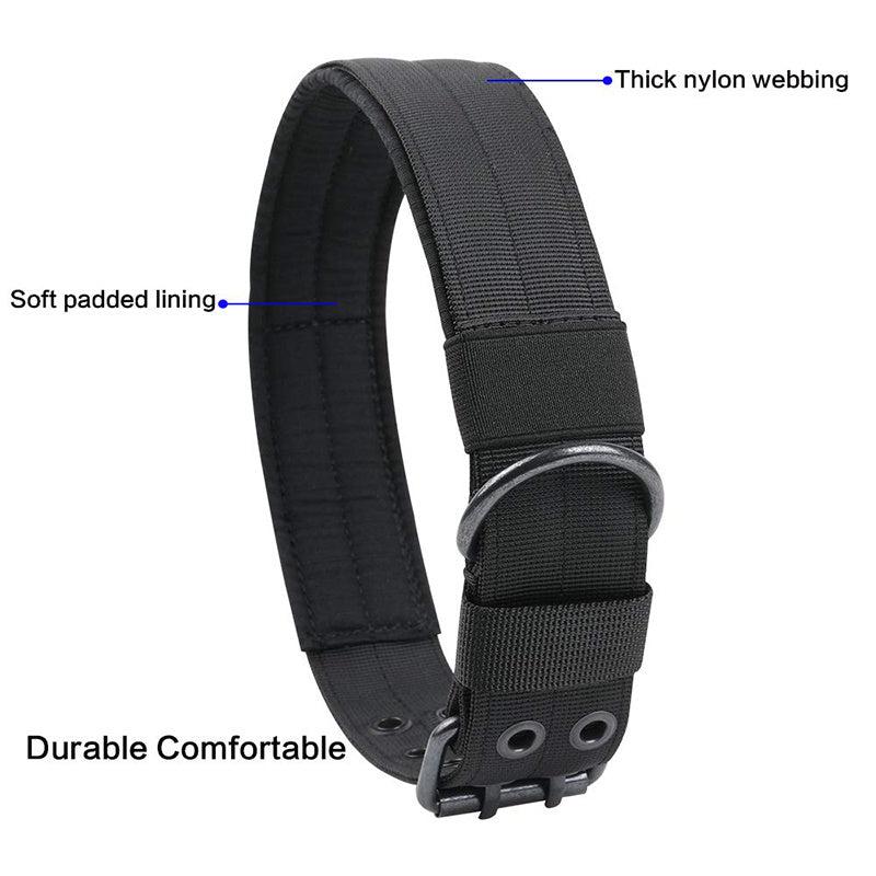Adjustable Tactical Dog Collar for Training - Medium & Large Dogs