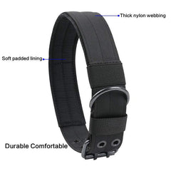 Adjustable Tactical Dog Collar for Training - Medium & Large Dogs