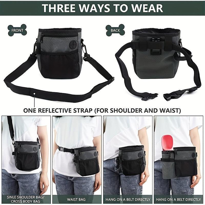 Multifunctional Dog Training Treat Pouch with Water Bottle Bag
