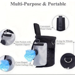 Portable Dog Treat Pouch with Waist Clip for Training and Outdoors