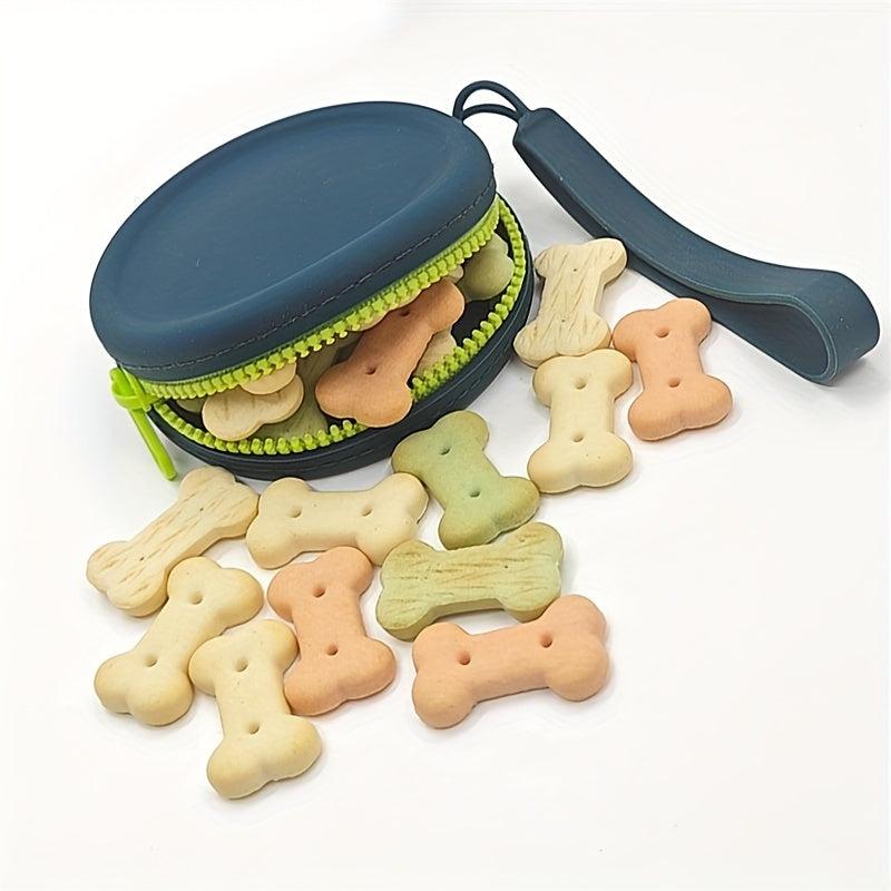 Silicone Dog Treat Pouch for Training - Portable with Lanyard & Hook