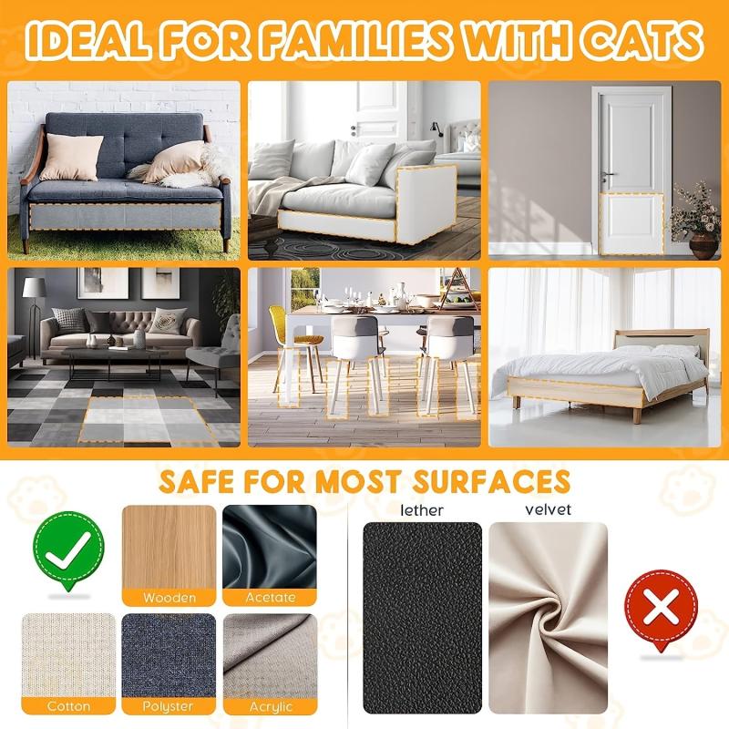 10pcs Cat Scratch Deterrent Furniture Protector Anti Scratch Cat Tape Guards