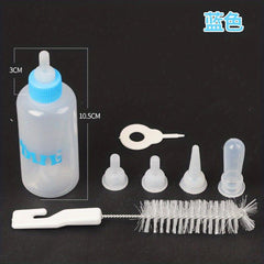 Pet Nursing Feeder Bottle Kits with Spare Pacifiers and Bottle Washing Brush