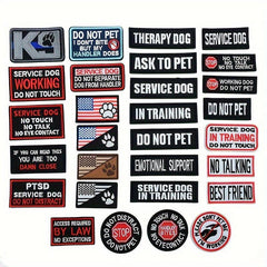30pcs Service Dog Training Vest Embroidered Patches Dog Patch Accessories