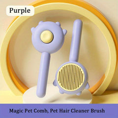 Self Cleaning Pet Brush for Cats and Dogs - Promotes Healthy Coat