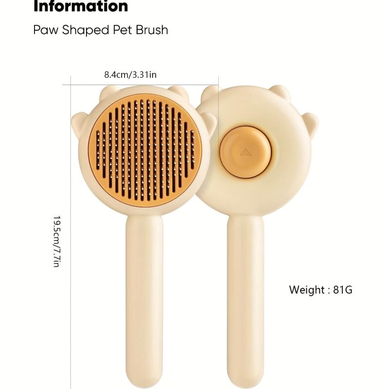 Self Cleaning Pet Brush for Cats and Dogs - Promotes Healthy Coat