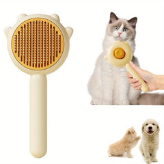 Self Cleaning Pet Brush for Cats and Dogs - Promotes Healthy Coat