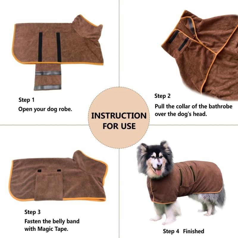 Pet Bath Robe Towel Microfibre Fast Drying Coat