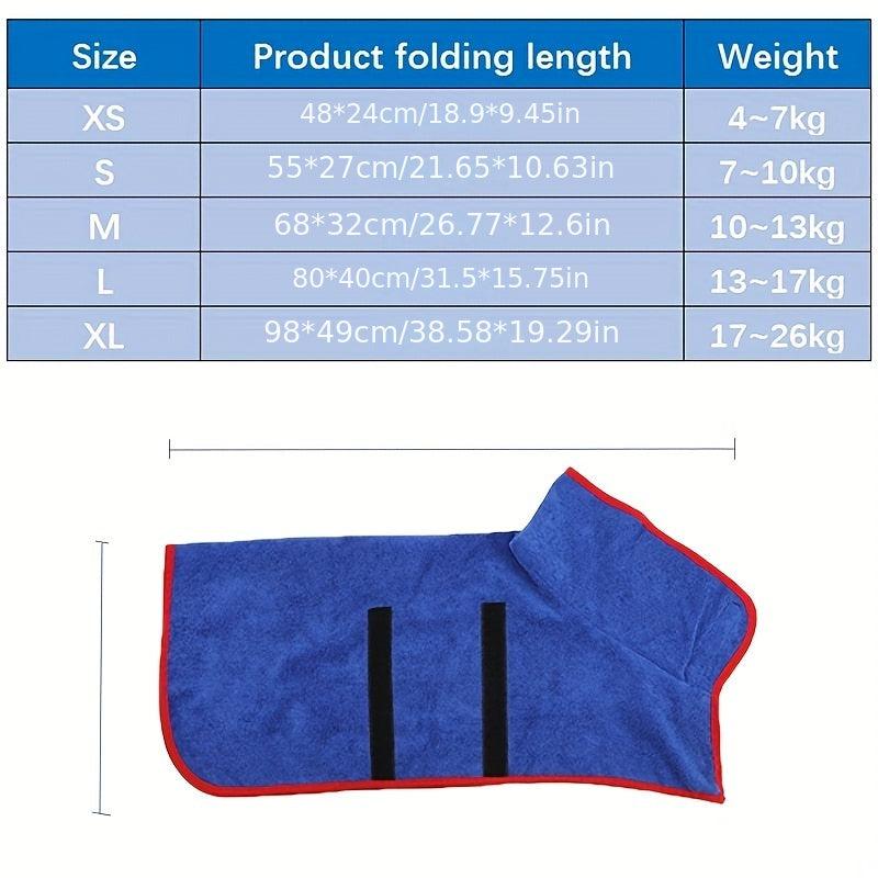 Pet Bath Robe Towel Microfibre Fast Drying Coat