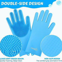 Enhanced 5 Finger Pet Grooming Gloves - Cat Hair Remover & Dog Washing Gloves