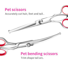 4pcs Dog Grooming Scissors Set for Precise Trimming & Shaping All Breeds