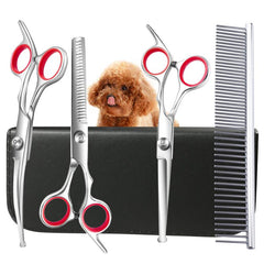 4pcs Dog Grooming Scissors Set for Precise Trimming & Shaping All Breeds