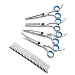 Dog Grooming Scissors Set for Hair Cutting and Thinning