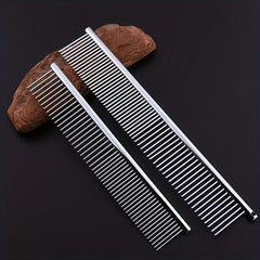 Pet Grooming Comb for Dogs & Cats - Stainless Steel Shedding Tool